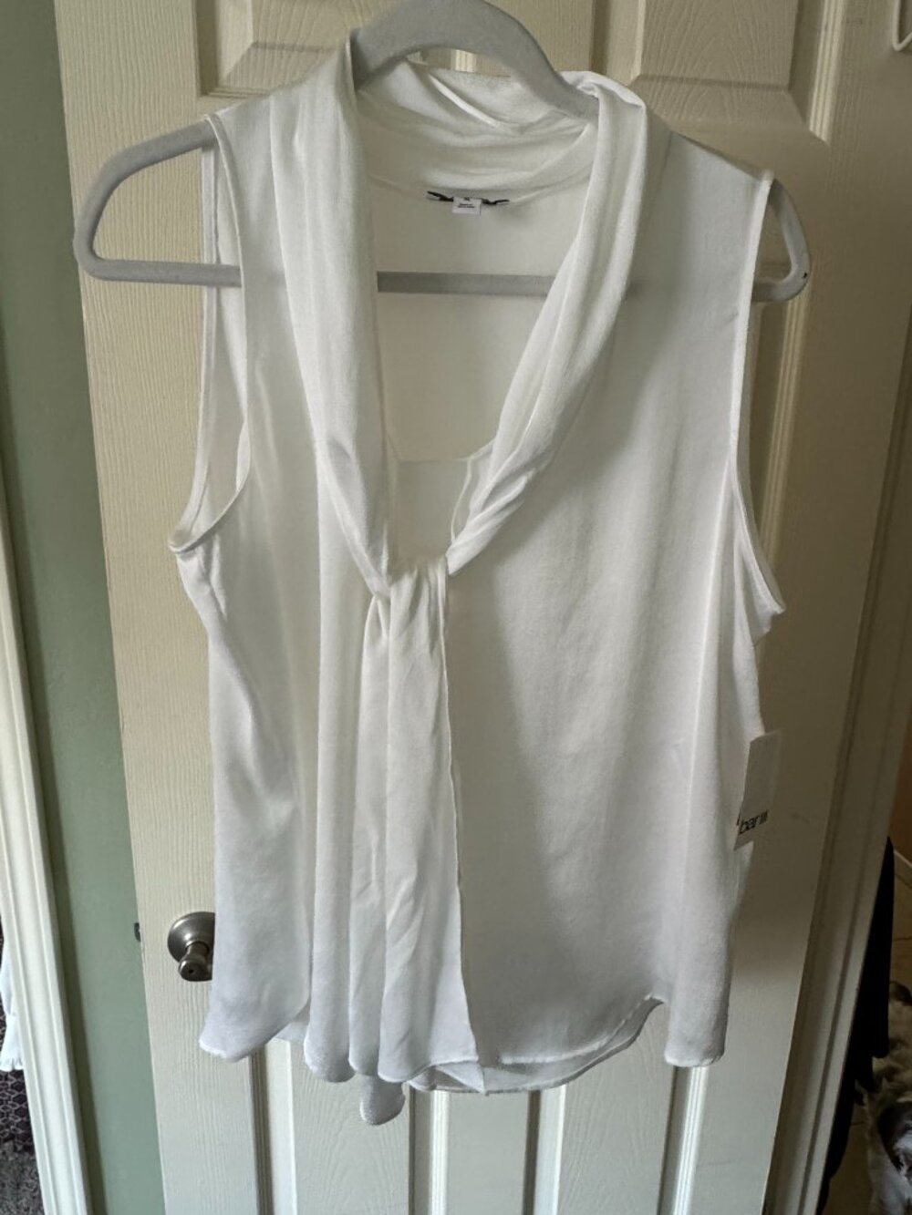 Bar III Women's Tie-Neck Sleeveless Satin Blouse